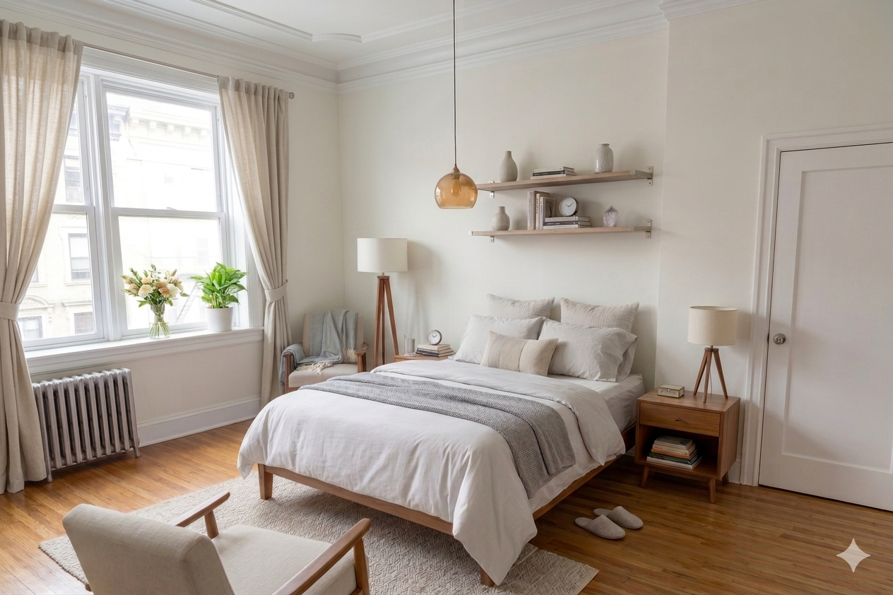 Clean bedroom after service