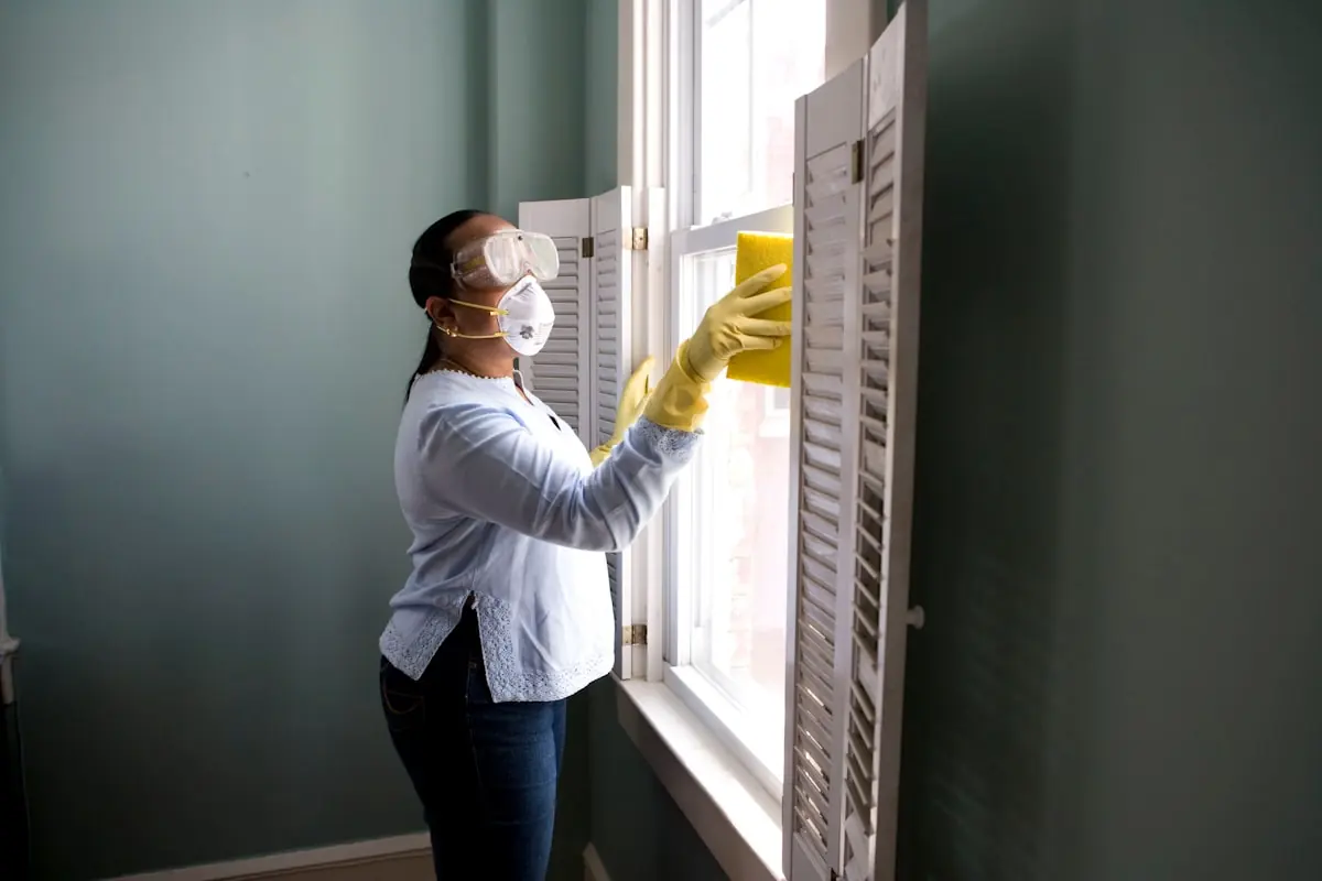 Premium cleaning specialist finishing kitchen countertops