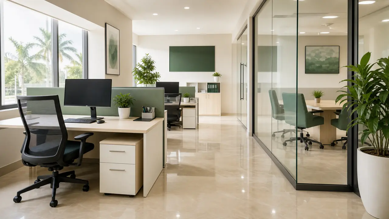 Spotless South Florida office cleaned by Elegant Visit commercial cleaning service